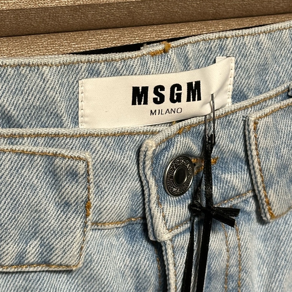 MSGM Milano Casual Light Blue Denim Shorts Size 40 (Women) - Picture 14 of 16